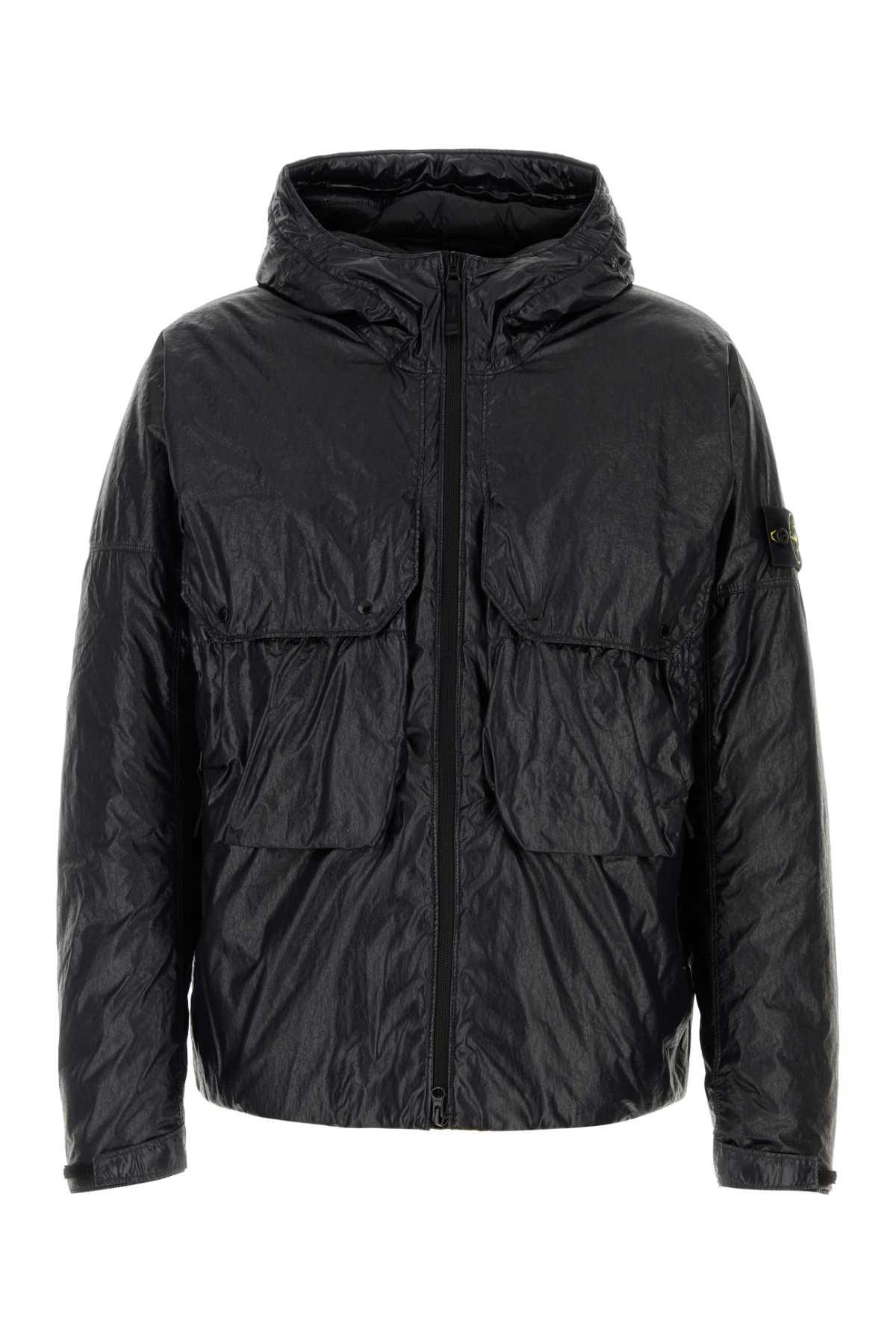 STONE ISLAND 블랙 나일론 다운 자켓