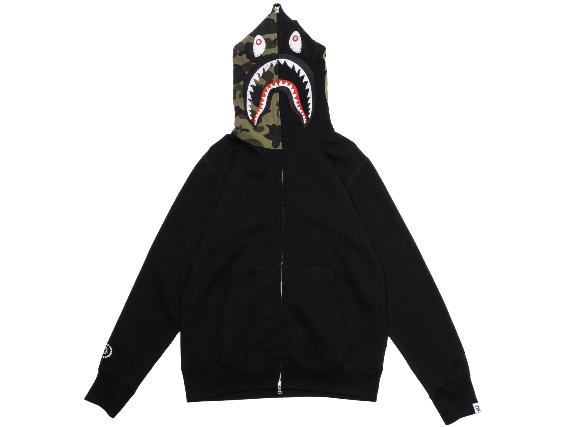 Bape 카모 상어 풀 집 후드티