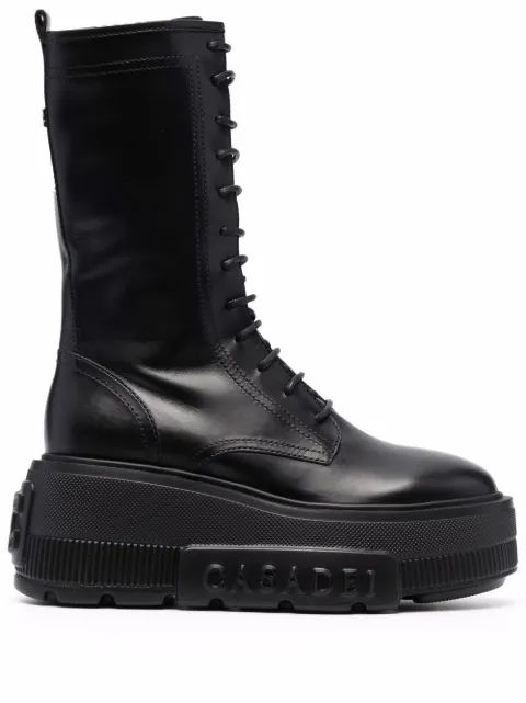 CASADEI 레이스업 플랫폼 부츠