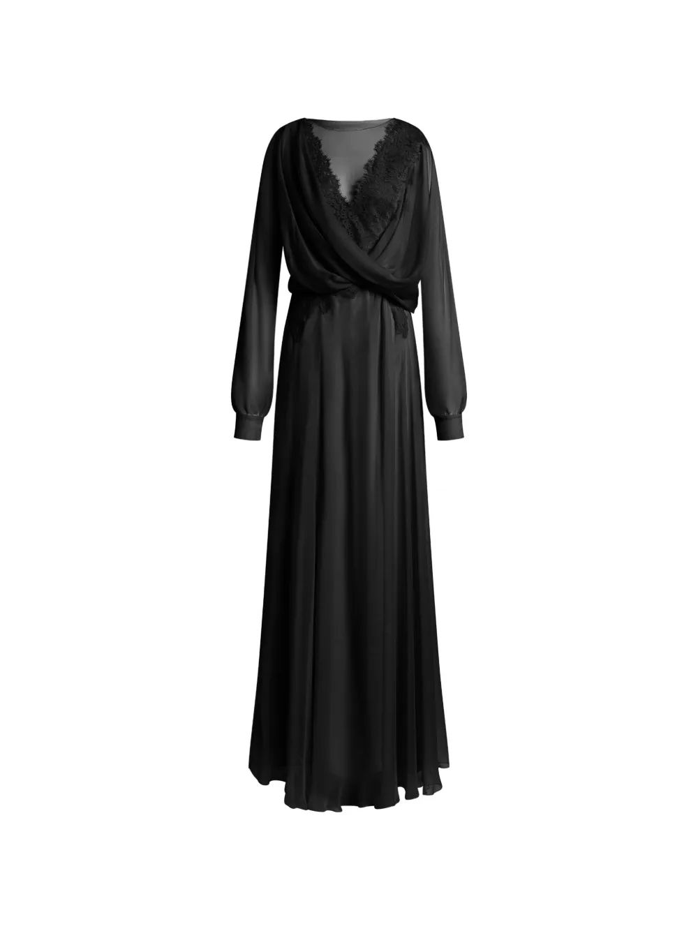 ALBERTA FERRETTI 레이스 트림 드레이프 맥시 드레스
