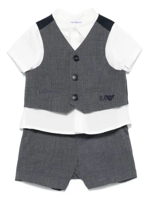 Emporio Armani Kids 미니 체크 반바지 세트