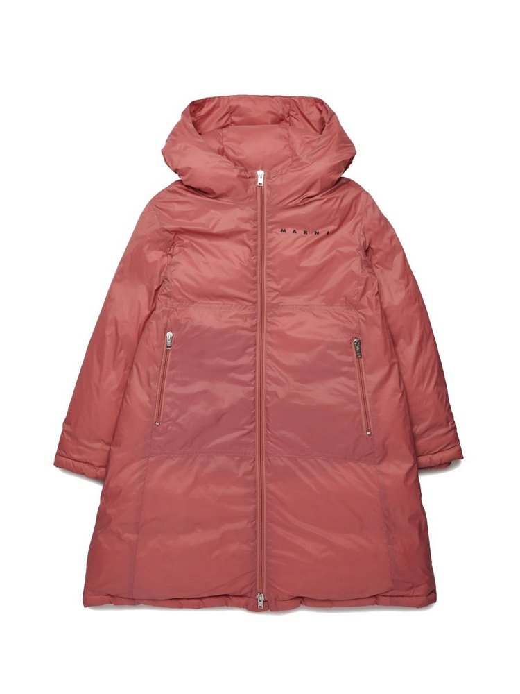 Marni Kids 후드 패딩 지퍼 코트