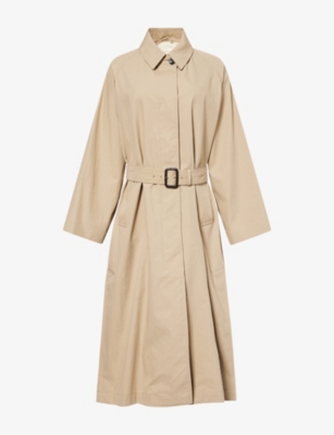 MaxMara Weekend 벨트 미드 렝스 코튼 혼합 트렌치 코트