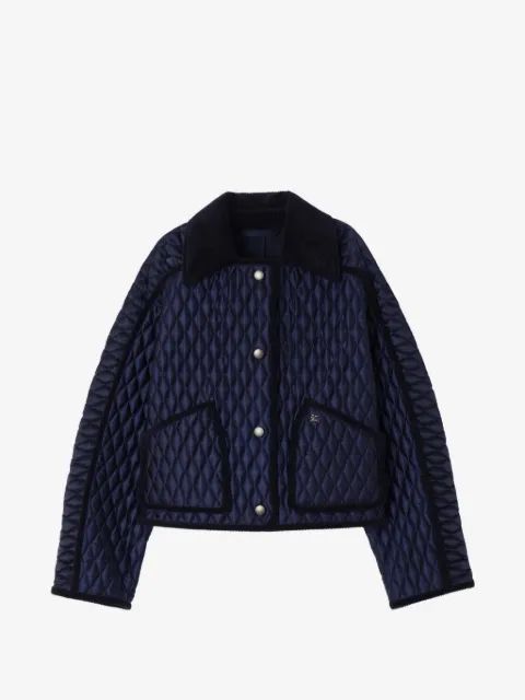 BURBERRY 플로리스톤 퀼팅 크롭 자켓