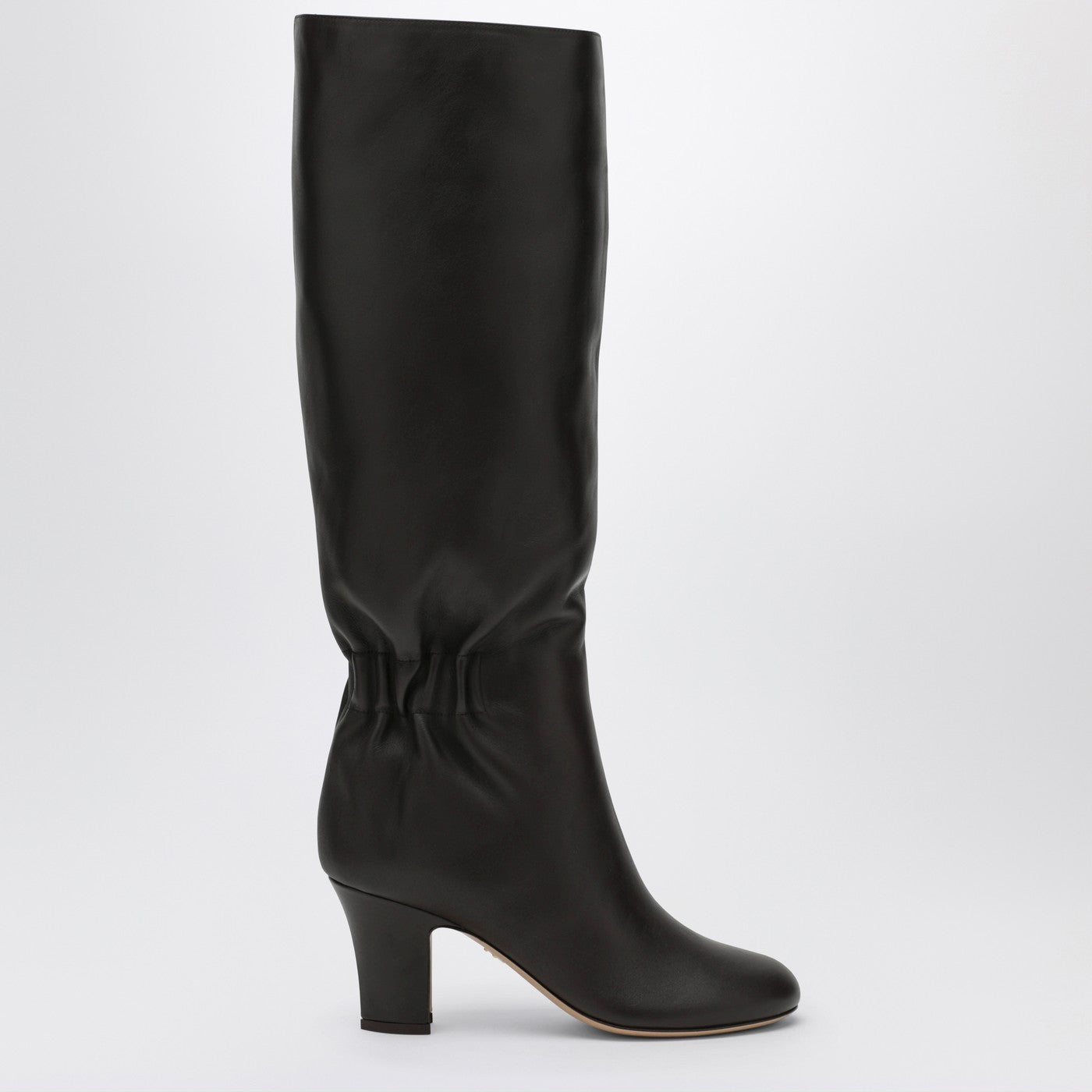 SALVATORE FERRAGAMO 주름 부츠 다크 브라운 가죽