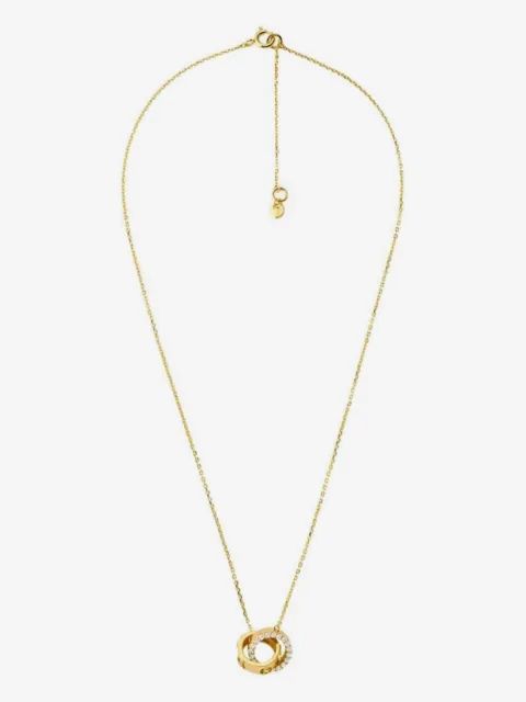 Michael Kors 인터로킹 서클 라인스톤 목걸이