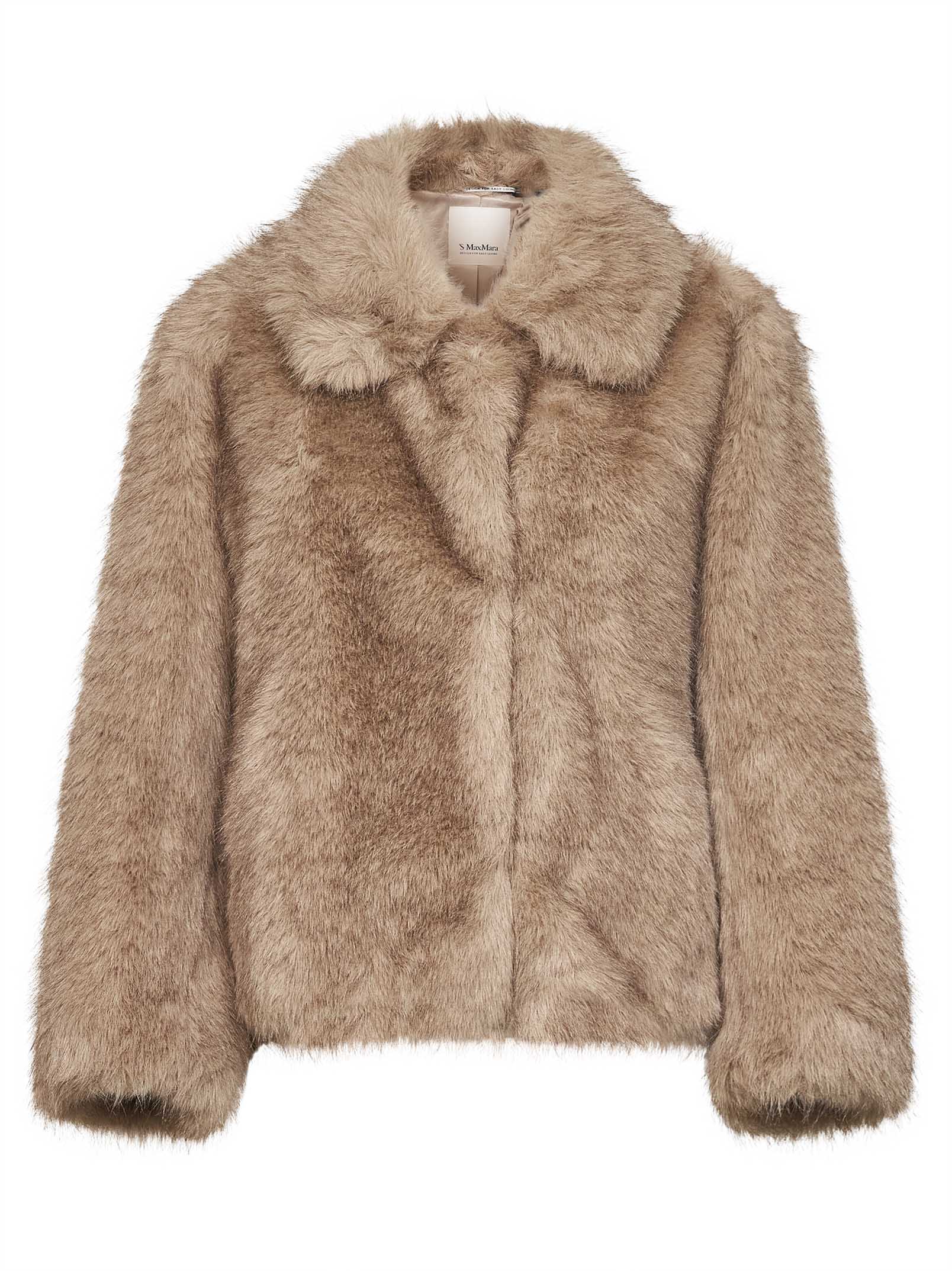 S Max Mara 허니 페이크 퍼 SMMALCE 숏 코트