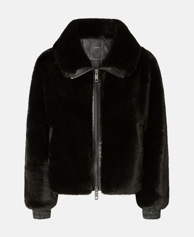 PINKO 페이크 퍼 자켓 Mantinea