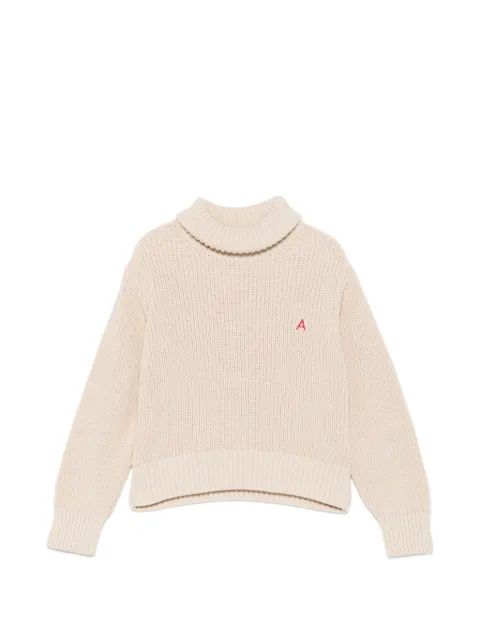 ASPESI KIDS 로고 자수 롤넥 스웨터