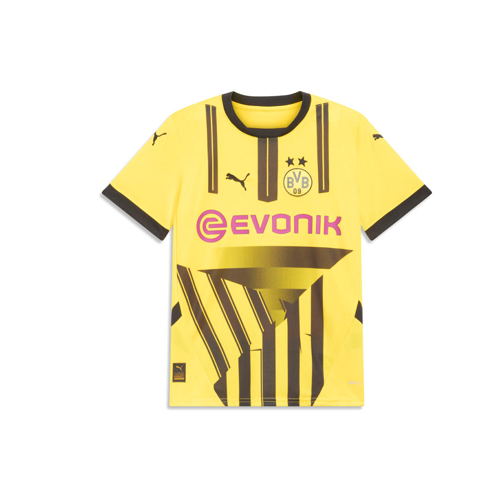 Puma BVB 컵 스트라이프 크루넥 반팔 축구 저지 (유소년)
