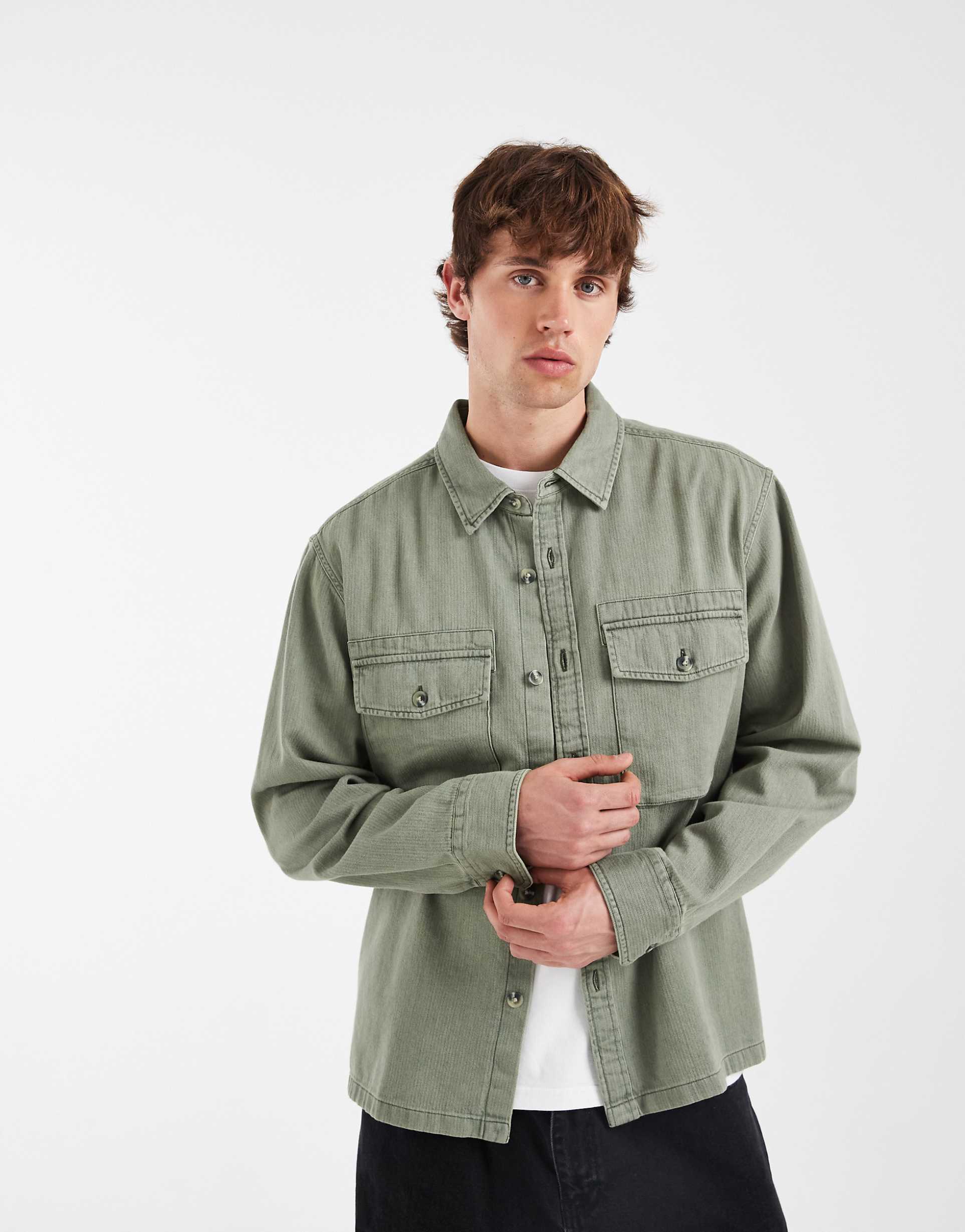 LEVI'S 카키 릴렉스 셔츠