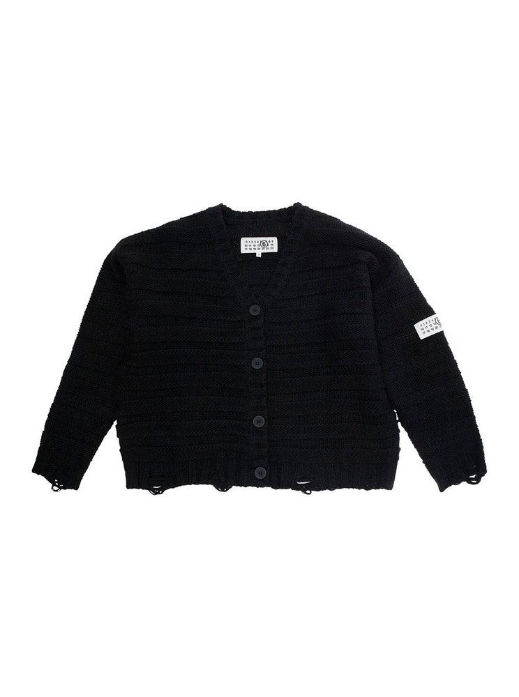 MM6 Maison Margiela Kids 브이넥 버튼업 가디건
