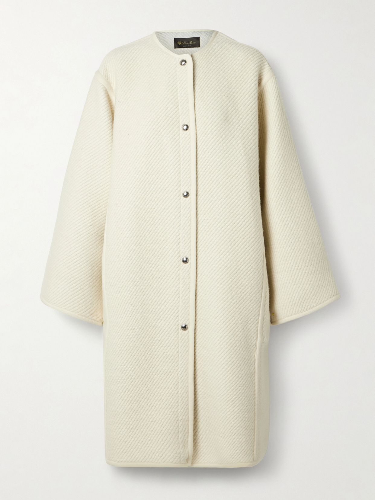 LOROPIANA 실크 울 캐시미어 리넨 혼합 코트