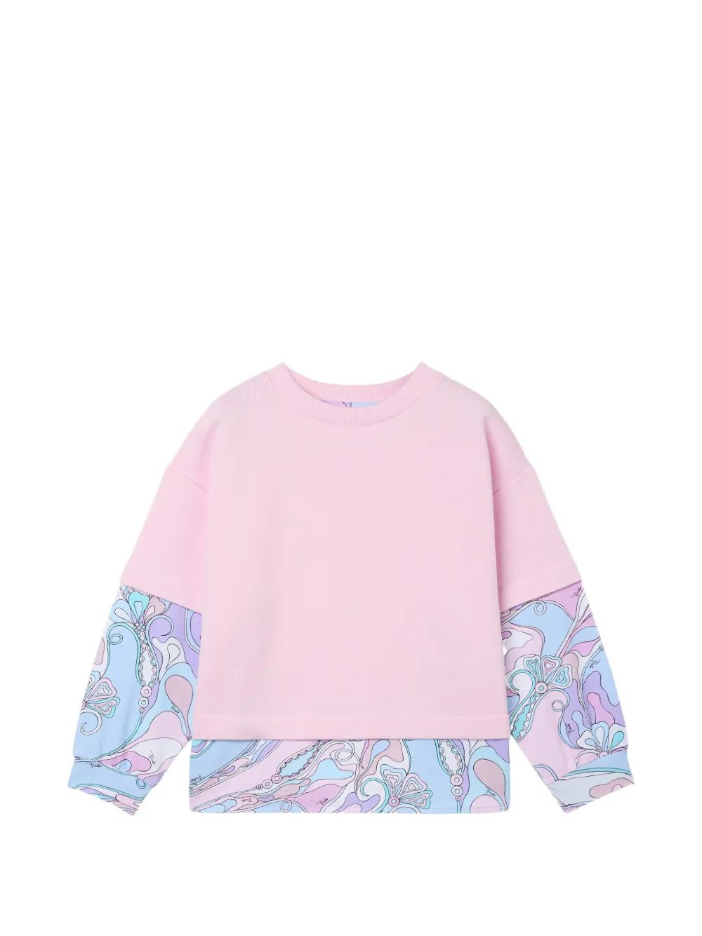 PUCCI KIDS 오르키데이 프린트 레이어드 맨투맨