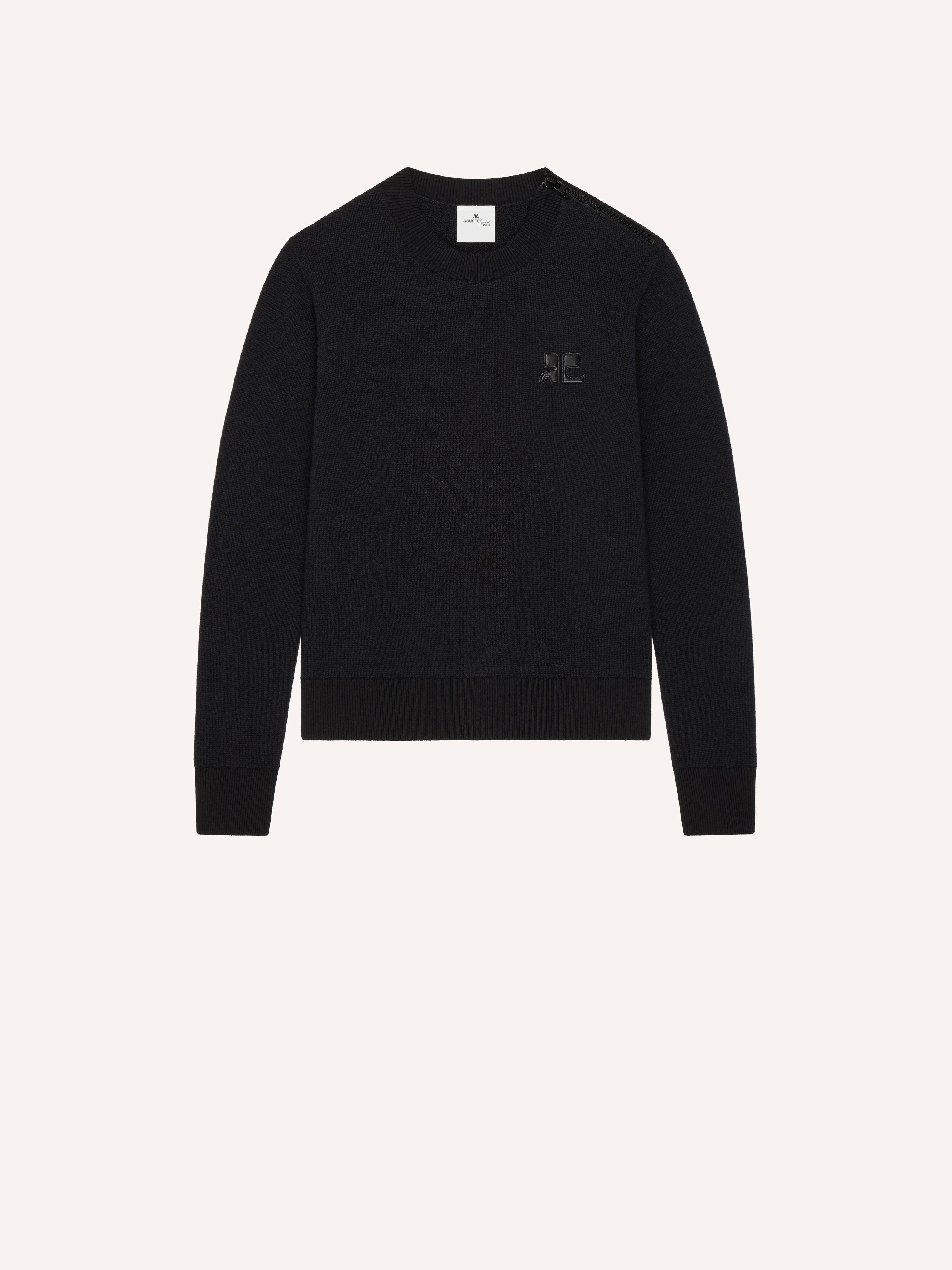COURRÈGES 램스울 크루넥 스웨터