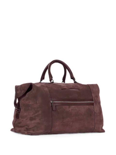 KITON 가죽 트림 스웨이드 홀달