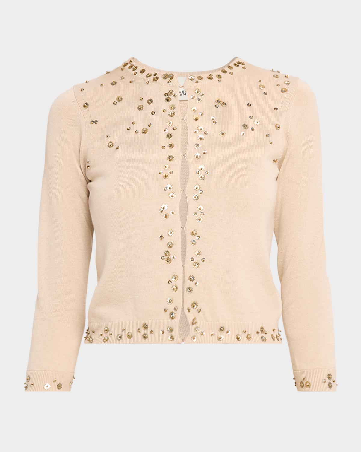 ISABEL MARANT 아마리아 장식 실크 캐시미어 크루넥 가디건