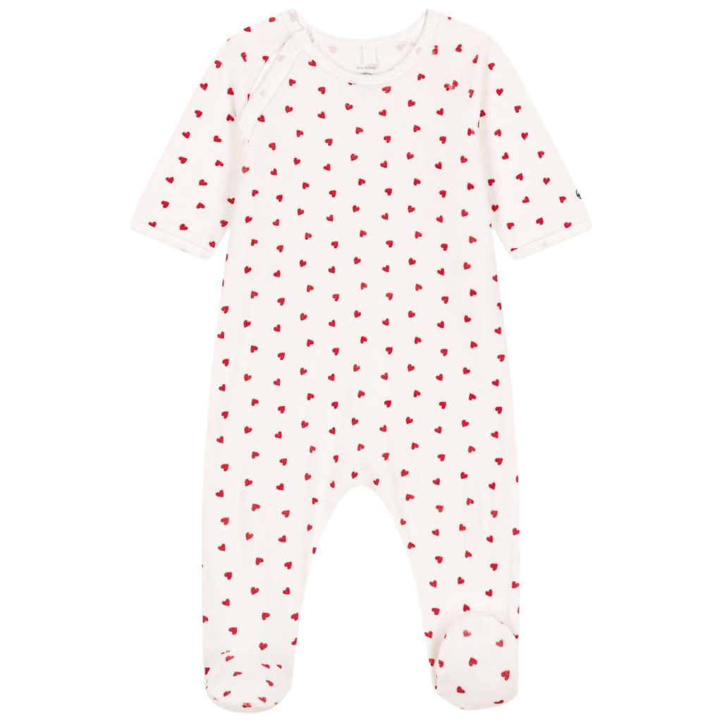 PETIT BATEAU KIDS 하트 문 베이비 보디슈트 크림