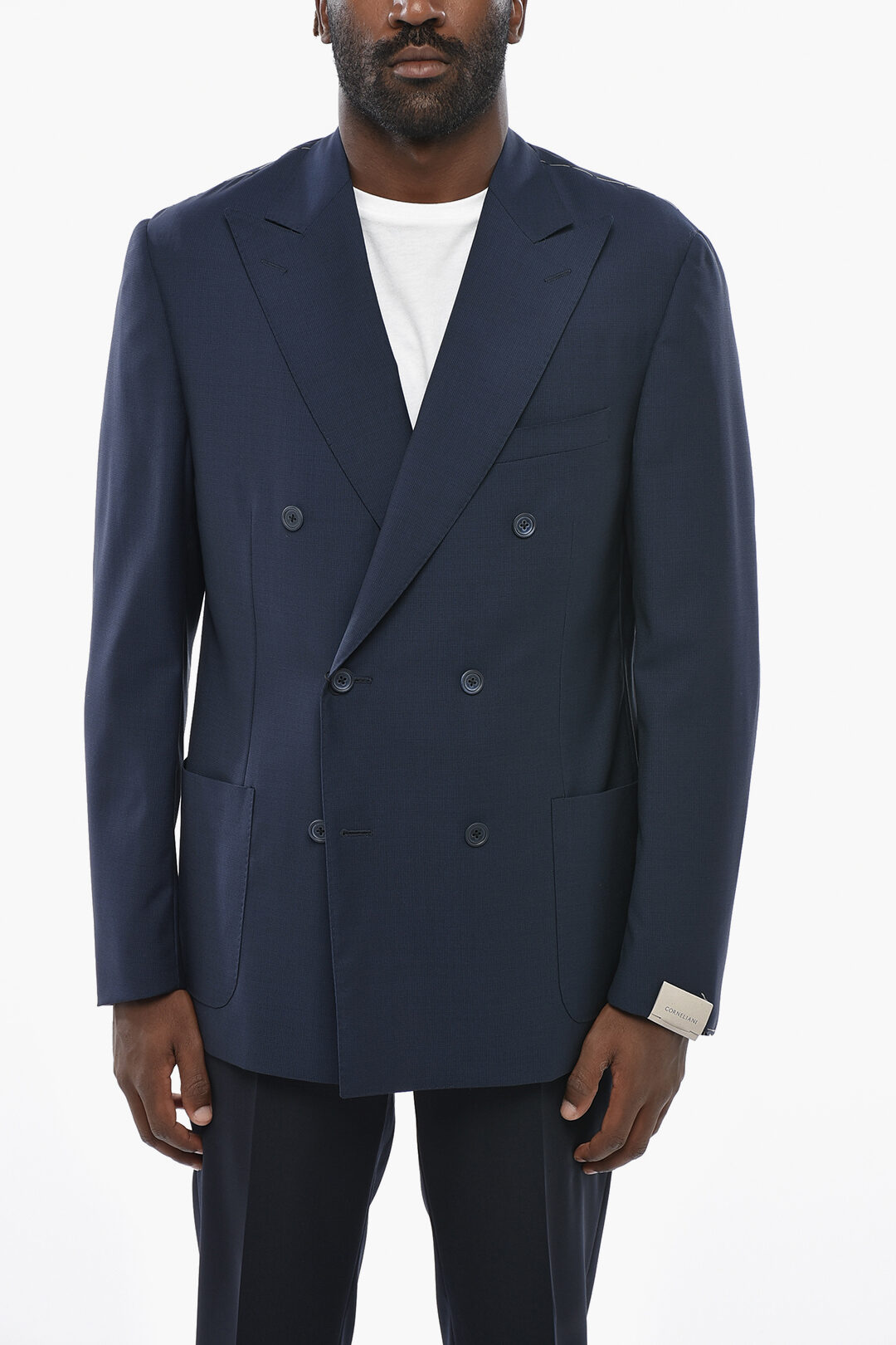 Corneliani 패치 포켓 더블 브레스트 블레이저