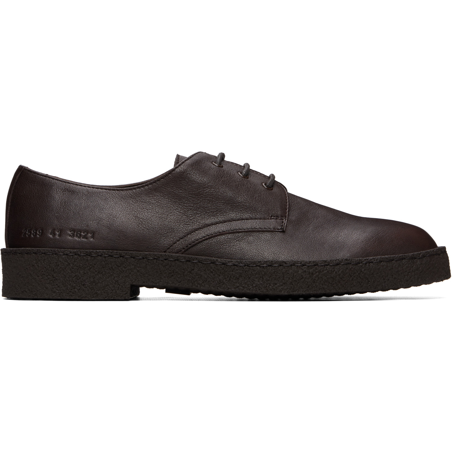 COMMON PROJECTS 브라운 가죽 고무 밑창 더비 슈즈