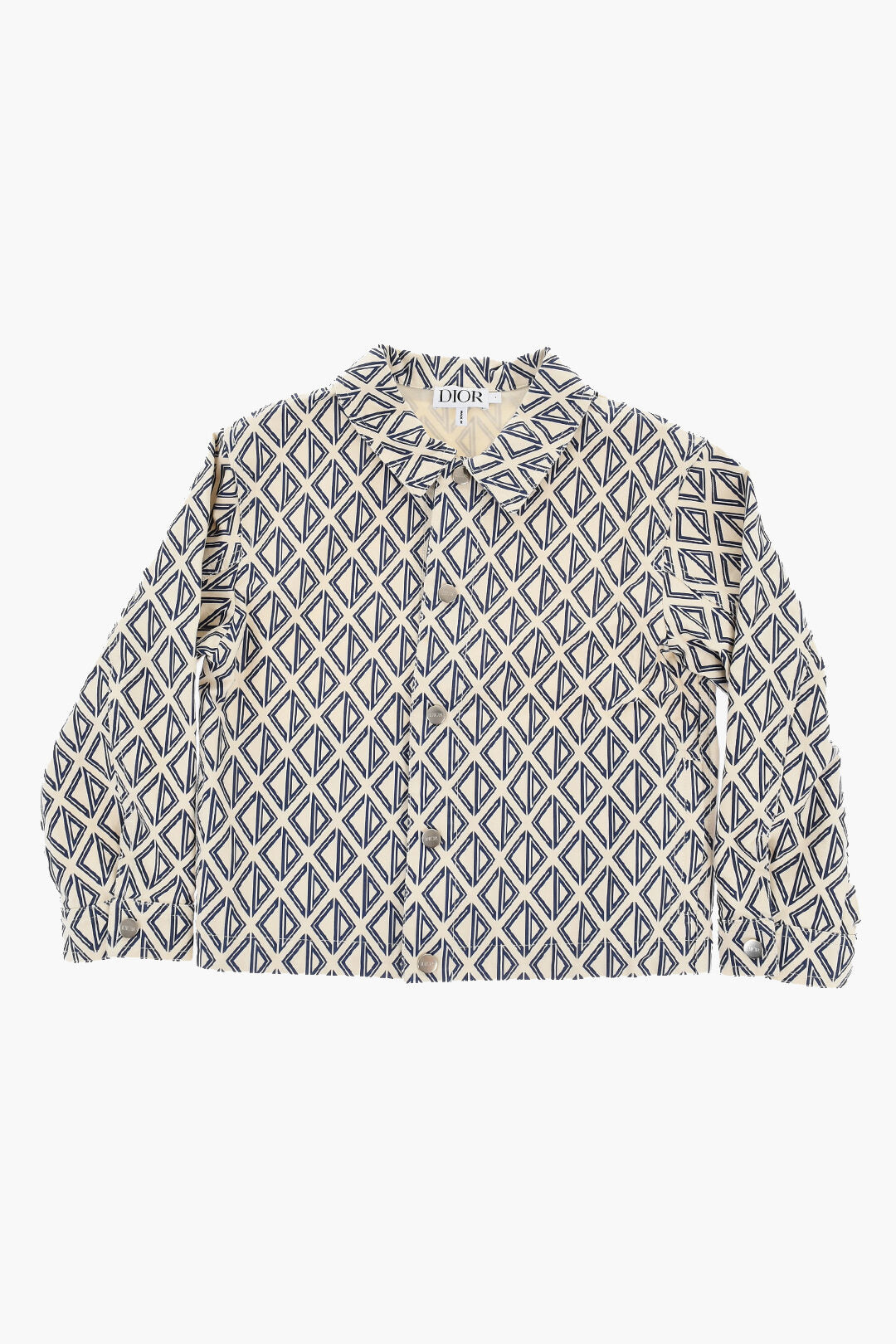 DIOR KIDS 기하학 무늬 오버셔츠 스냅 버튼