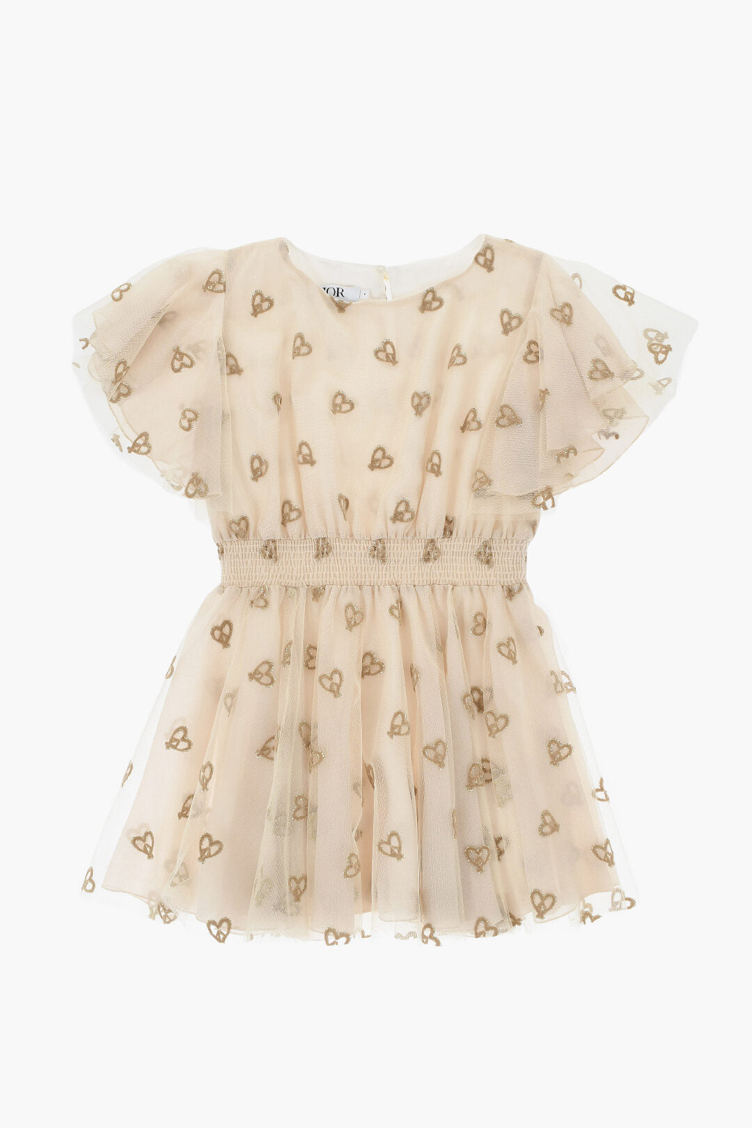 DIOR KIDS 튤 드레스 글리터 자수