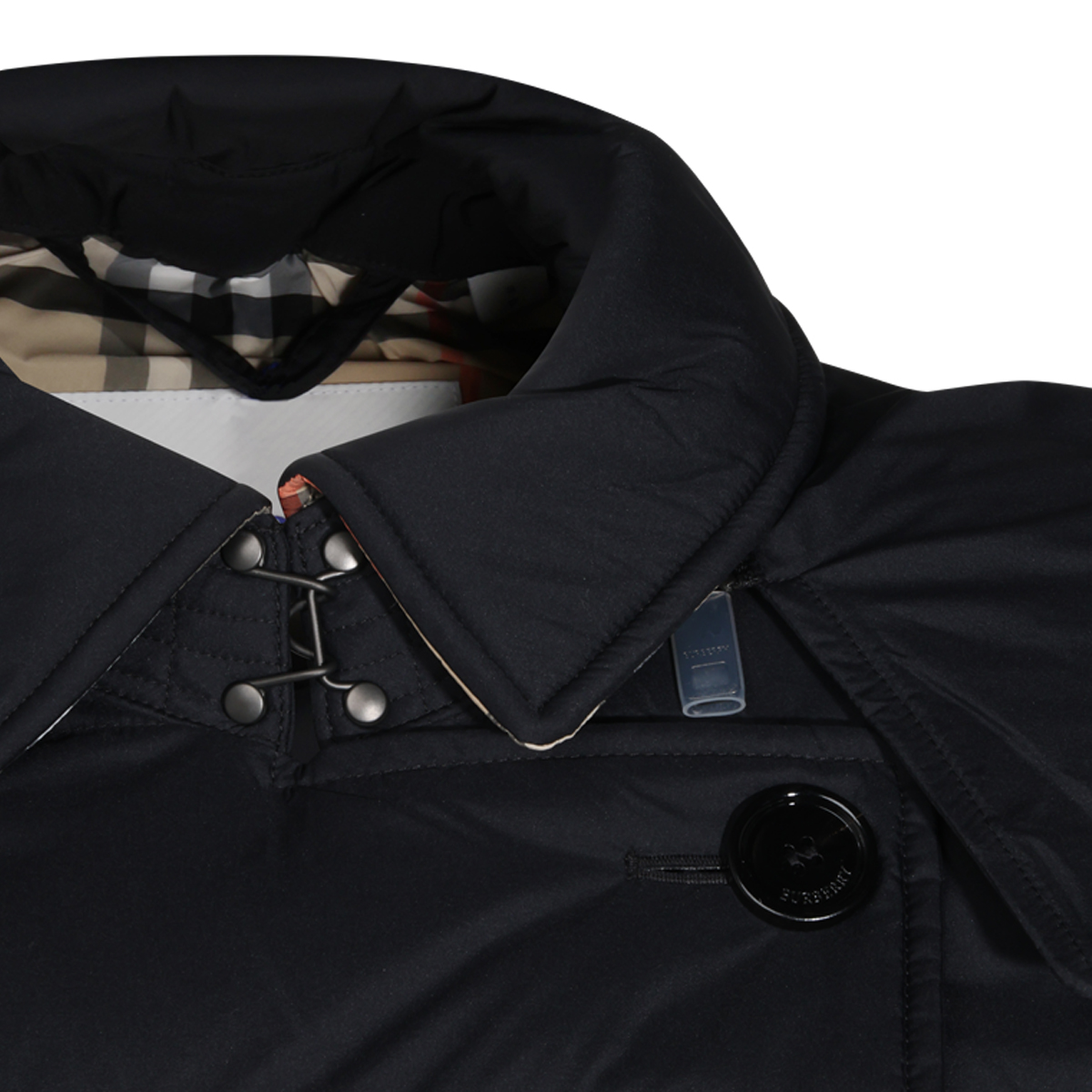 BURBERRY 블랙 오들리 나일론 퍼프 코트