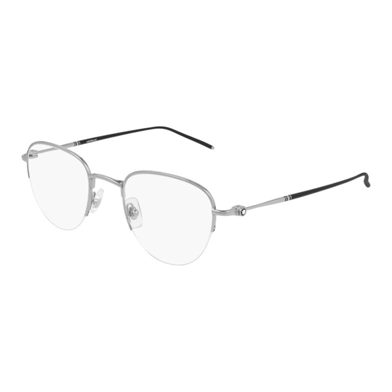 MONTBLANC 안경 스퀘어 세미 림 골드 프레임 클리어 데모 렌즈 MB0129O002