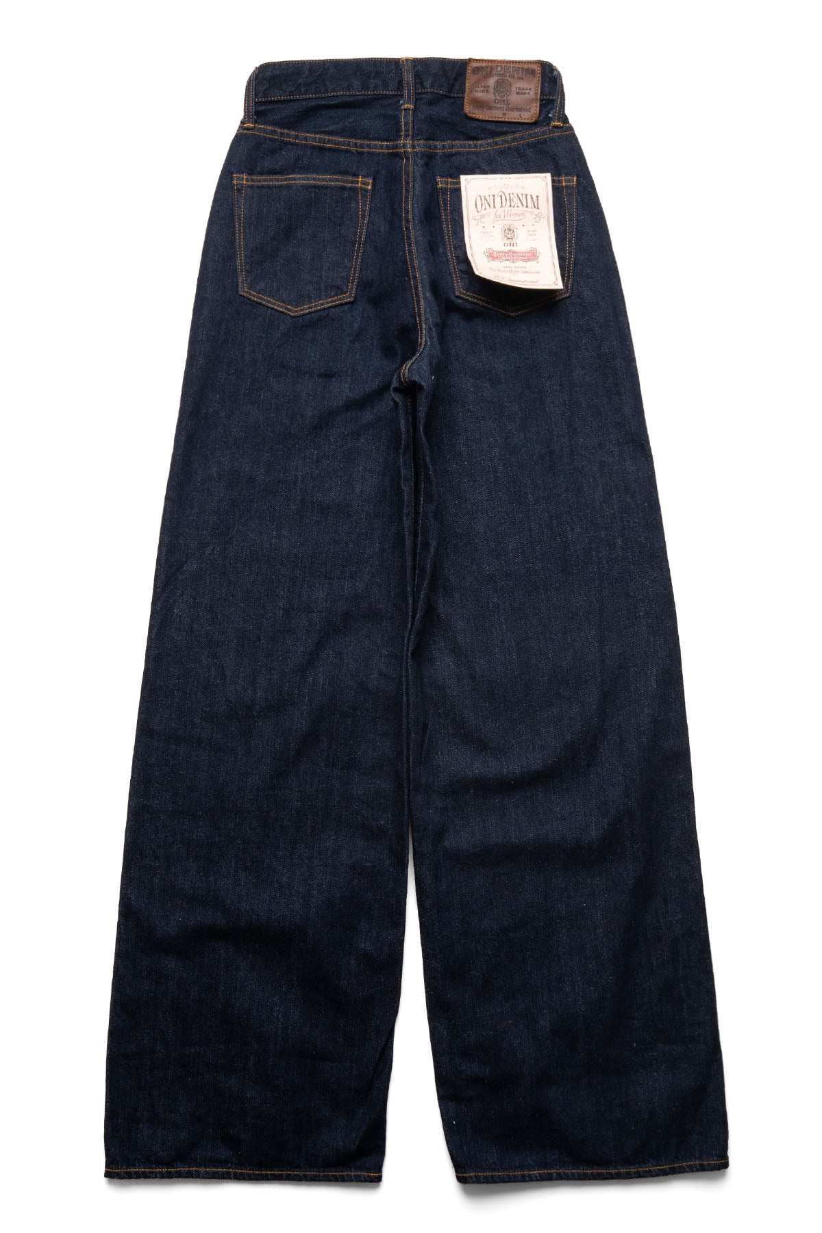 ONI DENIM L722-12Zwash 여성 12oz 셀비지 데님 지퍼 플라이 슈퍼 와이드 스트레이트