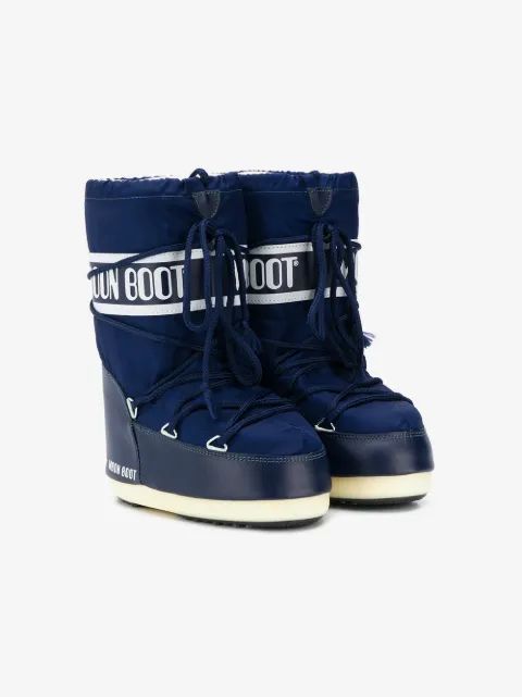 Moon Boot Kids 로고 레이스업 눈부츠