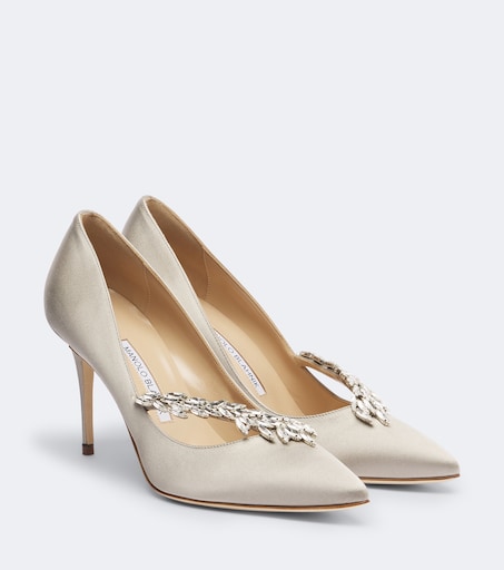 Manolo Blahnik 나디라 장식 새틴 펌프스