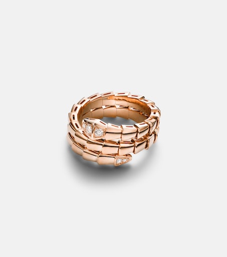 BULGARI 세르펜티 바이퍼 18kt 로즈 골드 반지 다이아몬드