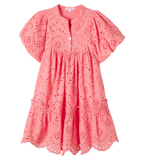 Poupette St Barth Kids 크루즈 브로더리 앙글레 면 드레스