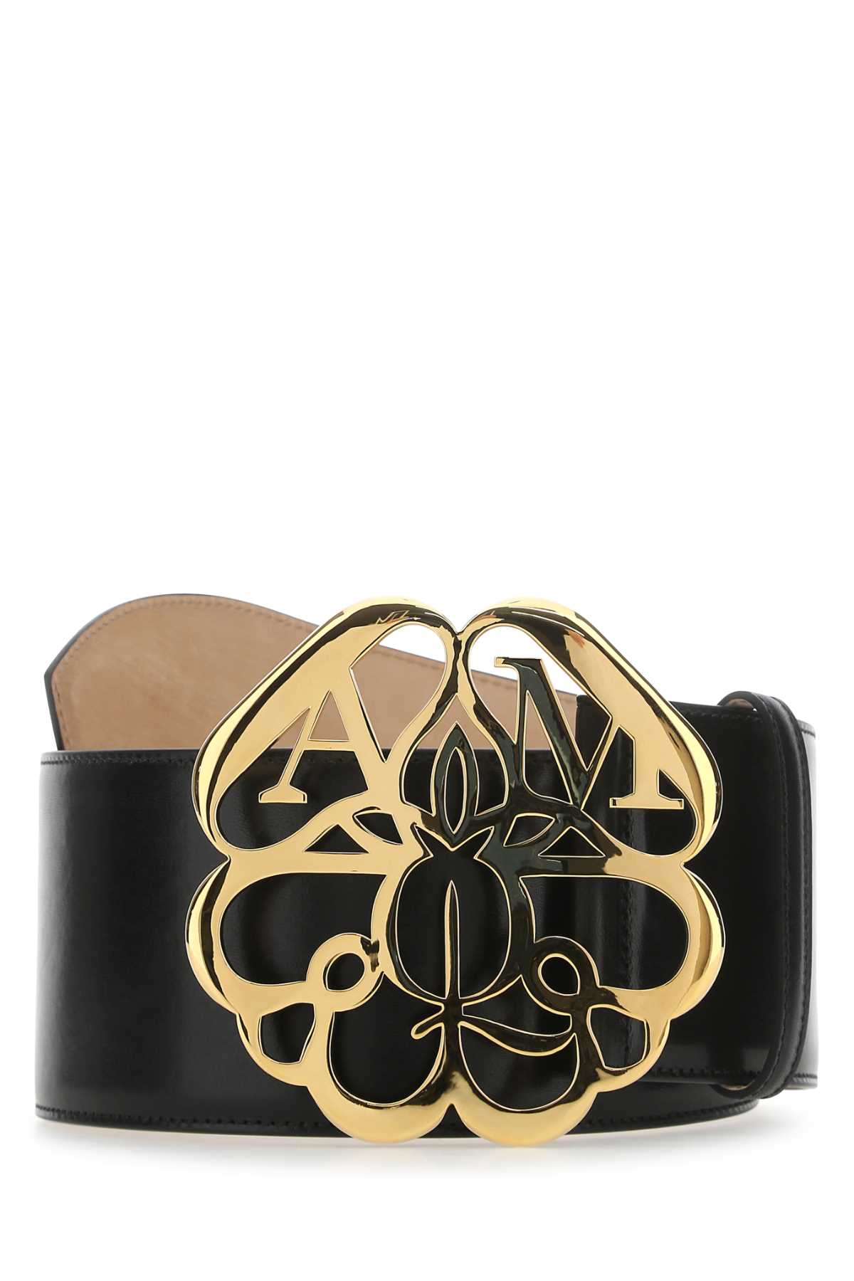 ALEXANDER MCQUEEN 블랙 가죽 벨트