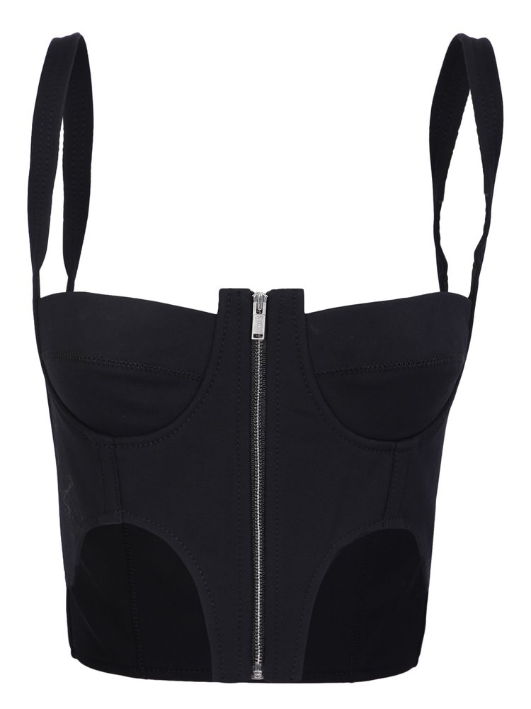 DION LEE 지퍼 프론트 버스티어 탑