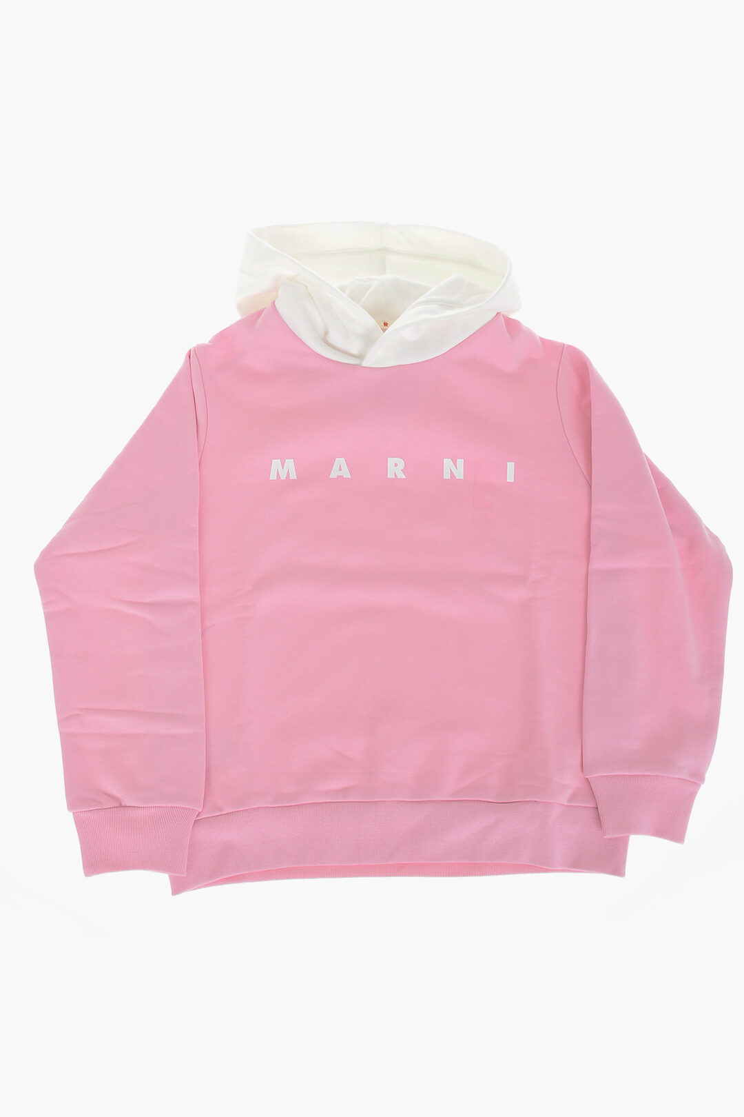 Marni Kids Brushed Cotton Hoodie With Printed Logo