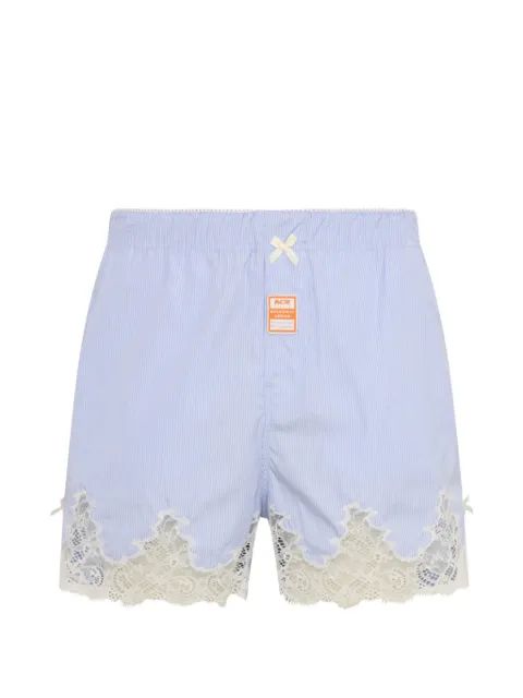 MARTINE ROSE 레이스 스트라이프 반바지