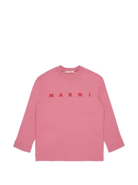 Marni Kids 로고 프린트 긴팔 티셔츠