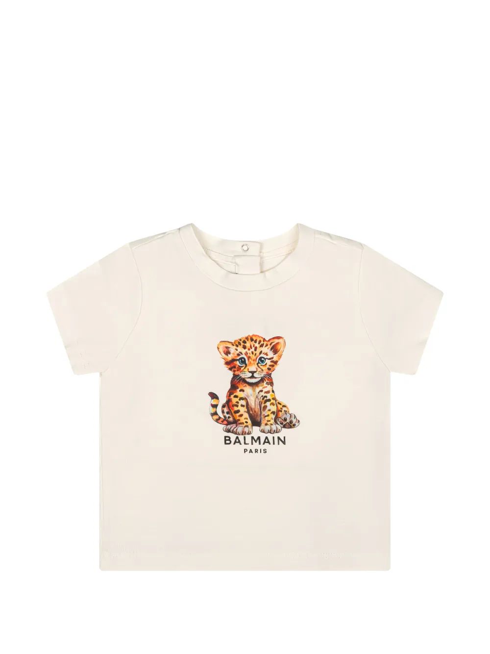 Balmain Kids 애니멀 프린트 로고 프린트 티셔츠