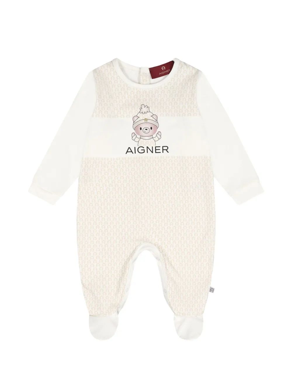 Aigner Kids 곰 모티프 로고 프린트 베이비복