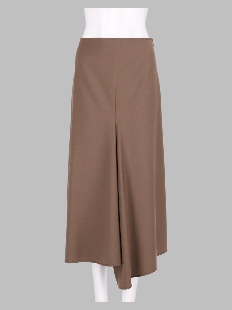 Nude 비대칭 미디 스커트