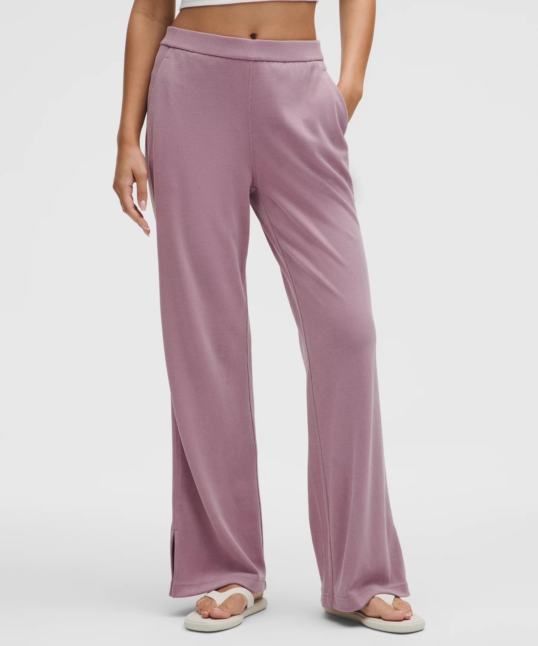 lululemon 소프트스트림 하이라이즈 와이드레그 피케 팬츠