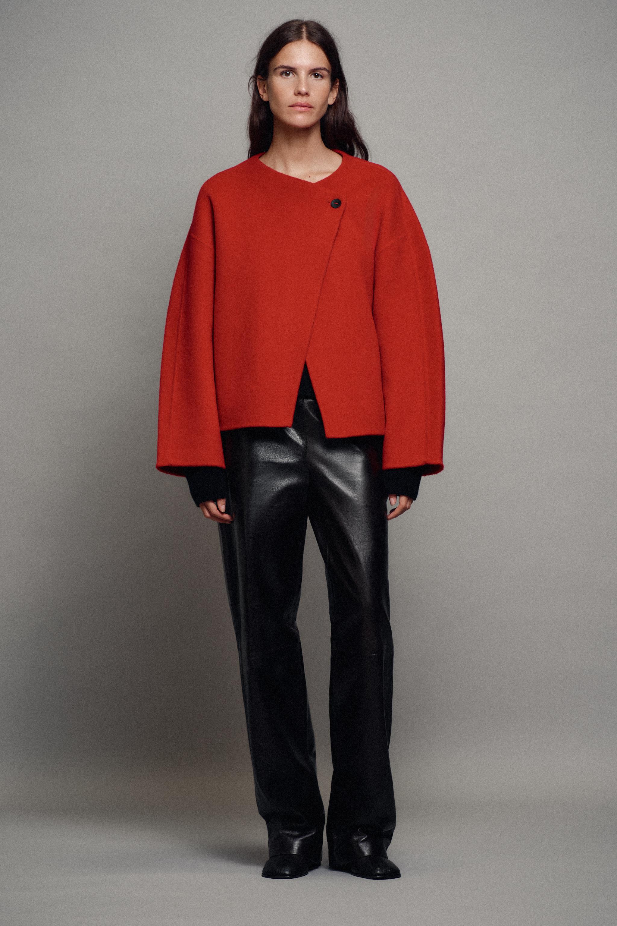 ZARA ZW 컬렉션 울 쇼트 코트