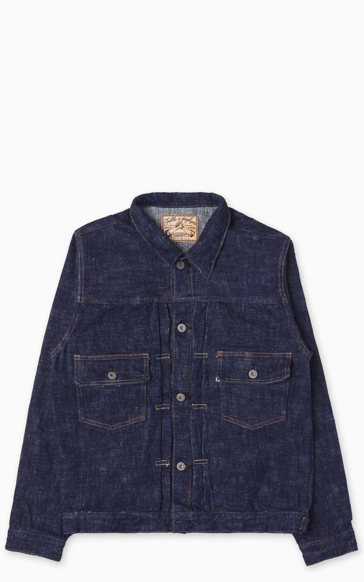 GRAPHZERO 스케인 염색 타입 데님 자켓 인디고 15oz