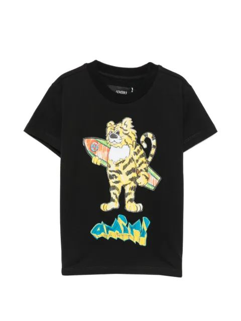 AMIRI KIDS 호랑이 무늬 로고 티셔츠