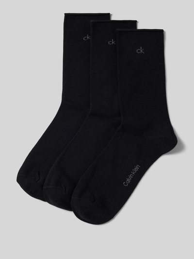 CK CALVIN KLEIN  로고 스티칭 양말 3팩