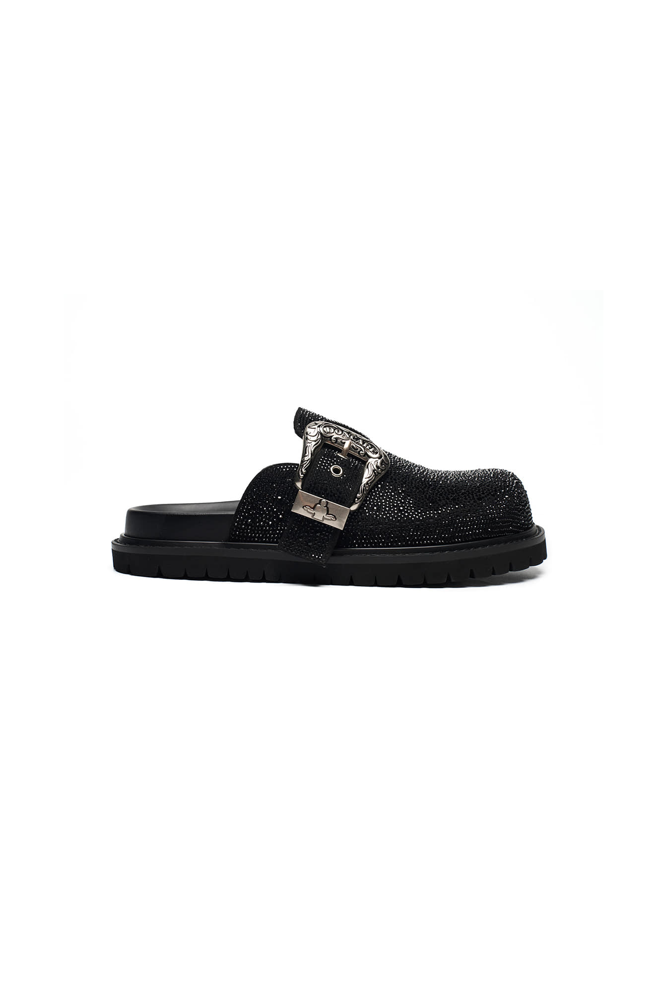 DONCARE Rhinestone Leather Mules
