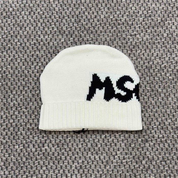 MSGM 24FW MSGM키즈 로고 코튼 비니 아이보리