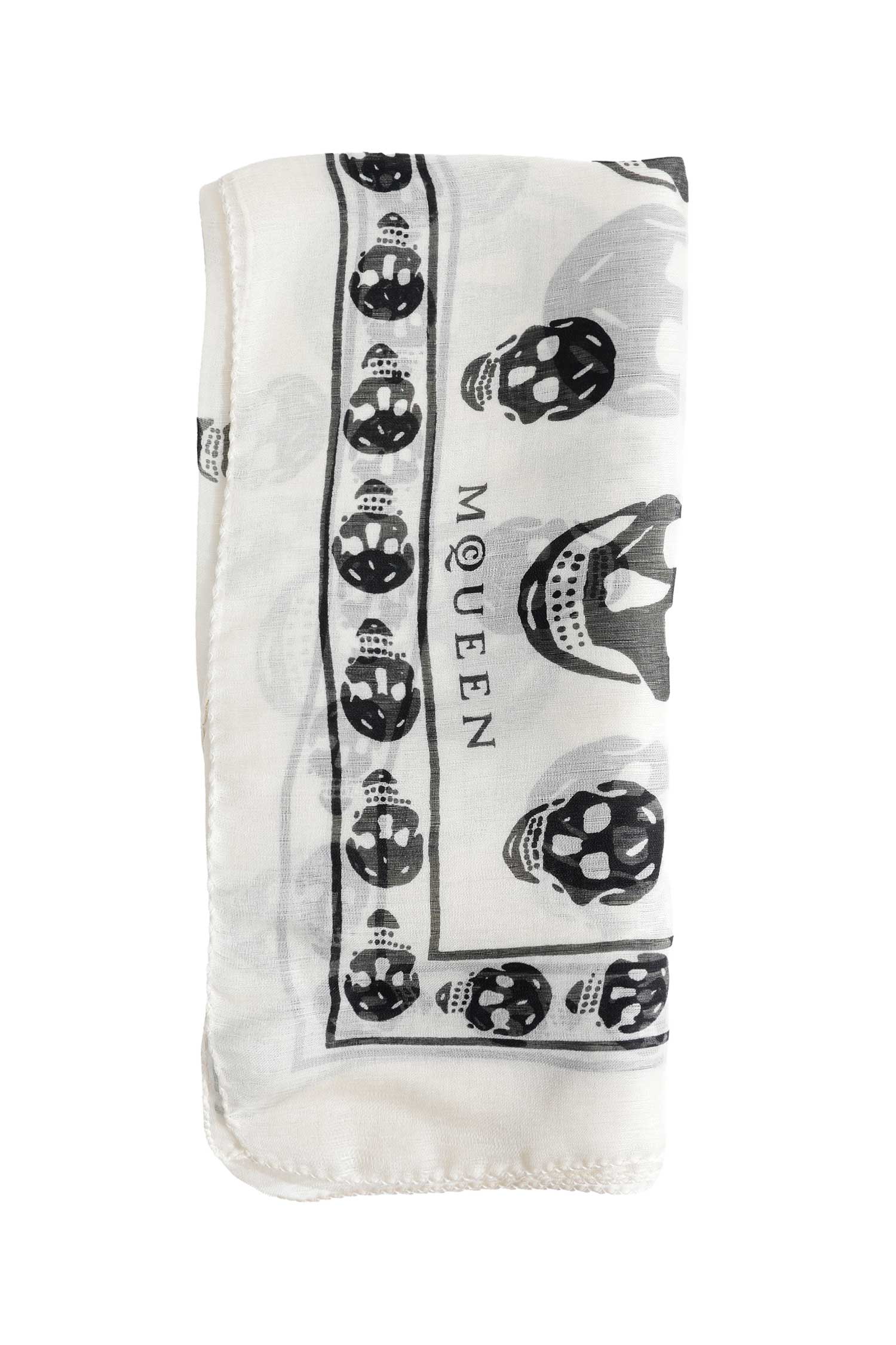 ALEXANDER MCQUEEN 알렉산더맥퀸 실크 쉬폰 스컬 스카프 807889 3052Q 9260