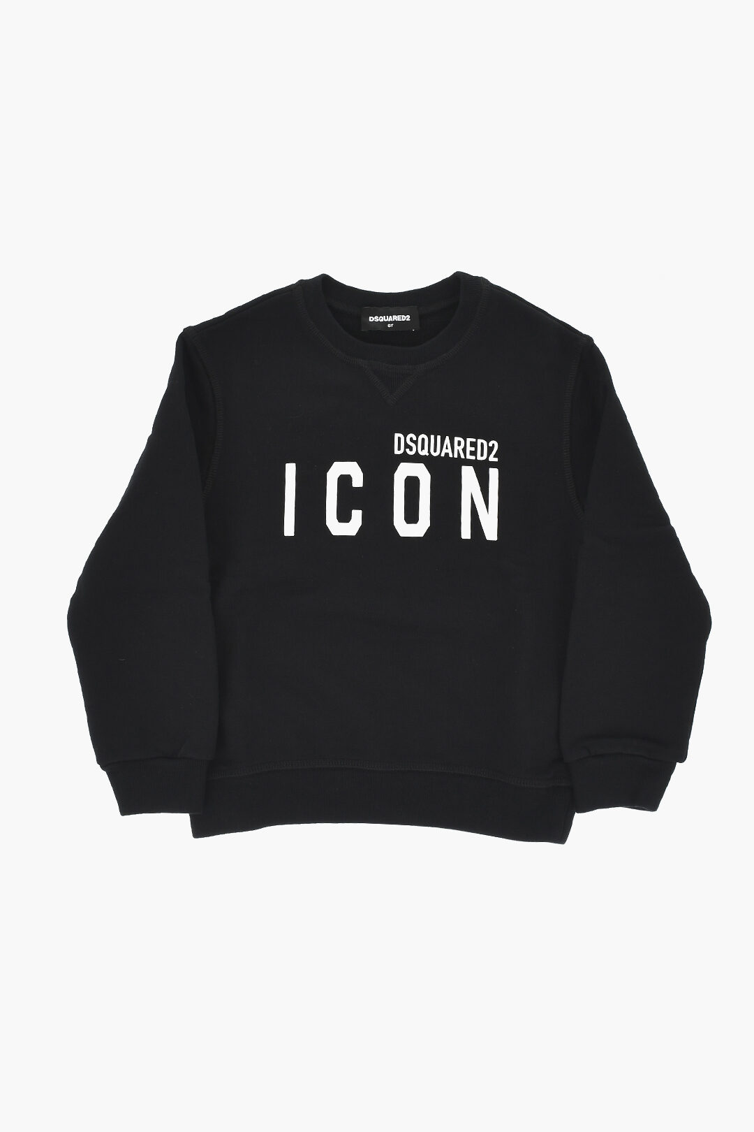 Dsquared 2 kids 아이콘 브러시드 코튼 크루넥 스웨트셔츠 릴랙스 프린트 로고